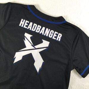 Excision X Headbanger DJ EDM Rave Blue Black Baseball Jersey Mens Large Party